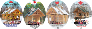 Allin's Maple Leaf Farm: Pure Ohio Maple Syrup from Kirtland Hills, Ohio labels.