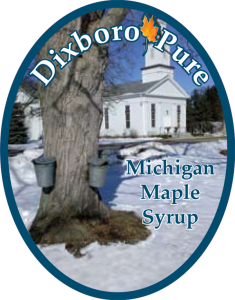 Dixboro Pure: Michigan Maple Syrup label.