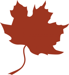 Maple leaf icon burnt orange.