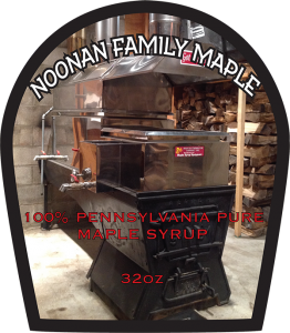 Noonan Family Maple: 100% Pennsylvania Pure Maple Syrup label.