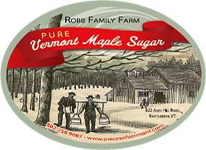 Robb Family Farm: Pure Vermont Maple Syrup label.