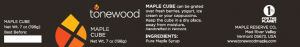 tonewood Maple Cube ingredient label.