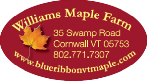 Williams Maple Farm from Cornwall, Vermont oval address label.