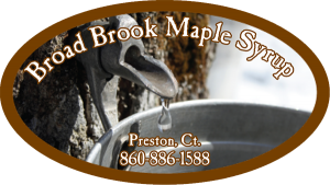 Broad Brook Maple Syrup from Preston, Connecticut oval label.