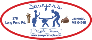 Sawyer's Maple Farm from Jackman, Maine long oval label.