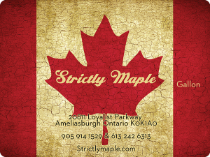 Strictly Maple from Ameliasburgh, Ontario label.