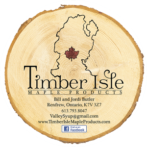 Timber Isle Maple Products from Renfrew, Ontario label.