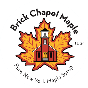 Brick Chapel Maple Pure New York Maple Syrup 1 Liter label.