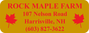 Rock Maple Farm: 0.75 x 2.0" RCR gold address label.