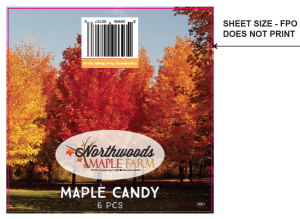 Maple candy labels with no adhesive consecutively numbered 2018