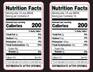 Maple syrup nutrition facts pint quart