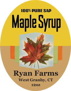 Ryan Farms: 100% Pure Sap Maple Syrup from West Granby, CT.