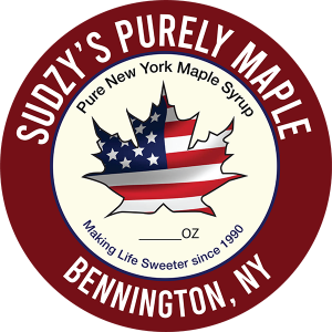 Sudzy's Purely Maple: Pure New York Maple Syrup label from Bennington, NY.