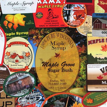 Maple Syrup labels sample pack.